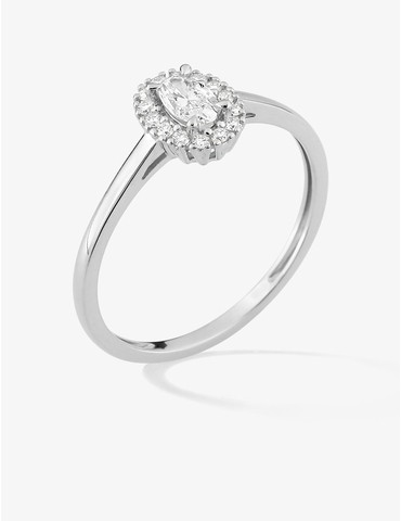 Bague solitaire ovale avec...