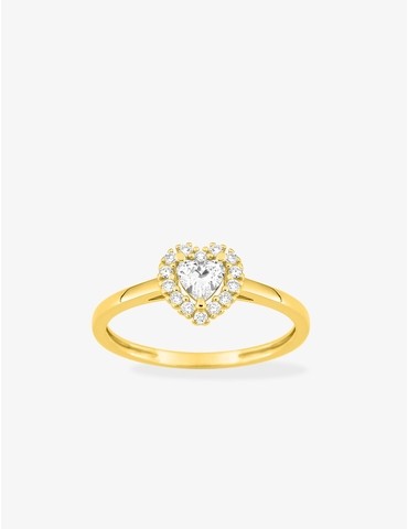 Bague solitaire cœur avec...