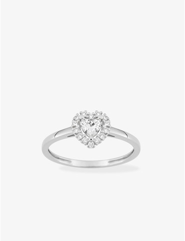 Bague solitaire cœur avec...