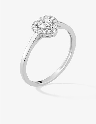 Bague solitaire cœur avec...