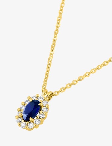 Collier saphir synthétique...