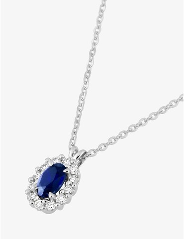 Collier saphir synthétique...