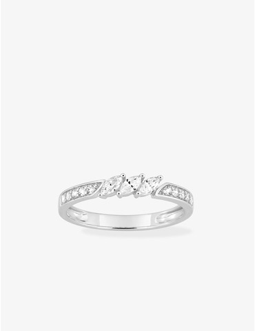 Bague en or blanc 375 ‰,...