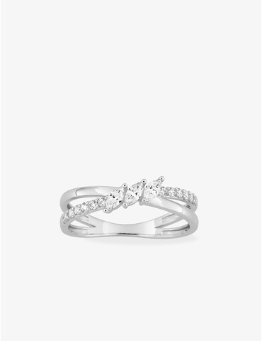 Bague deux rangs en or...