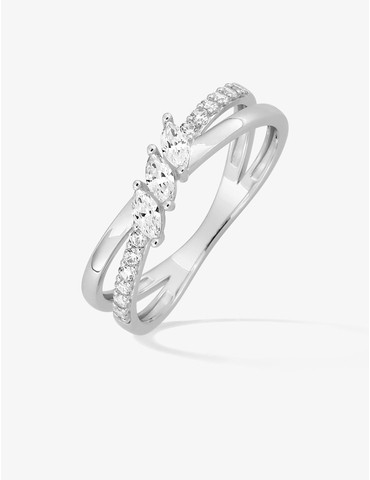 Bague deux rangs en or...