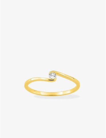 Bague solitaire en or jaune...