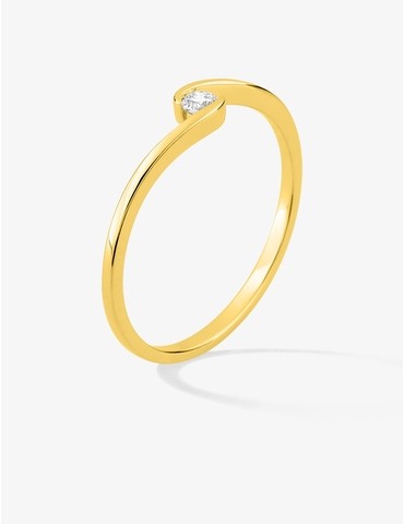 Bague solitaire en or jaune...