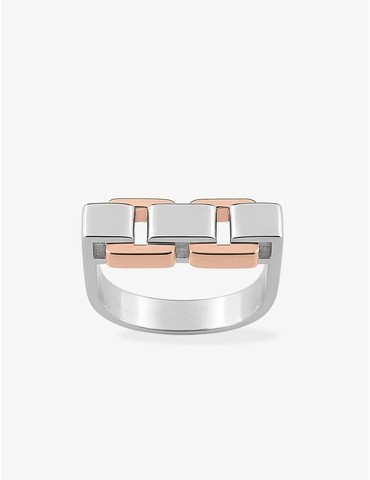 Bague bicolore argent 925...