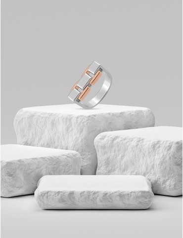 Bague bicolore argent 925...
