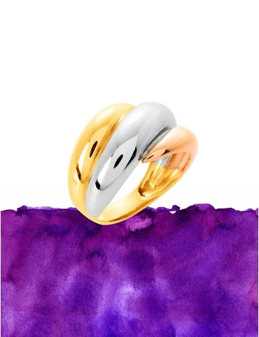 Bague tricolore en or 750‰...