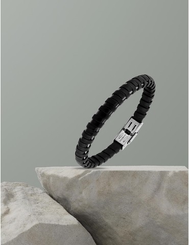 Bracelet acier CARGO cuir...