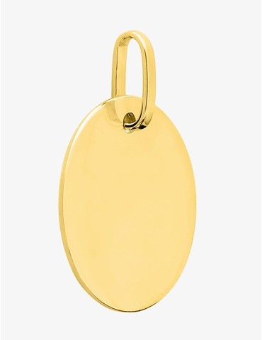 Pendentif plaque ronde or...