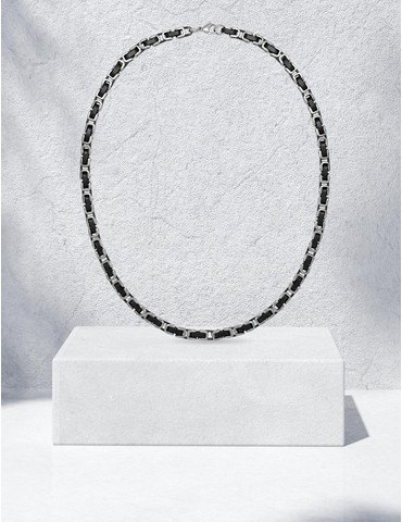 Collier bicolore acier