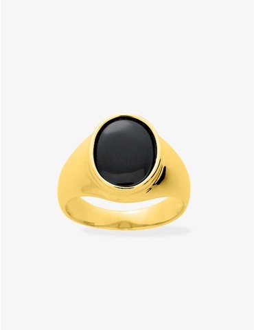 Chevalière onyx ovale 10 mm...