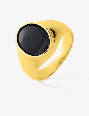 Chevalière onyx ovale 10 mm...