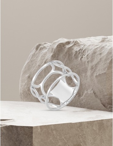 Bague graphique Argent 925‰...