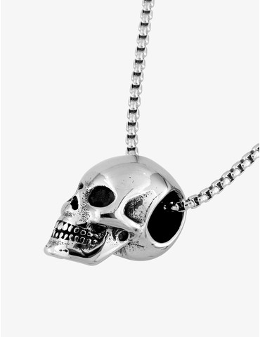 Collier tête de mort acier