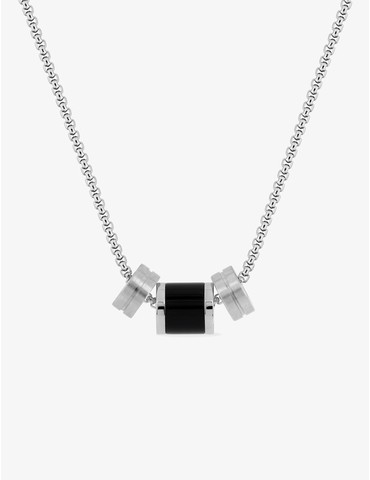 Collier en acier et agate...