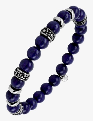 Bracelet en acier et agates...