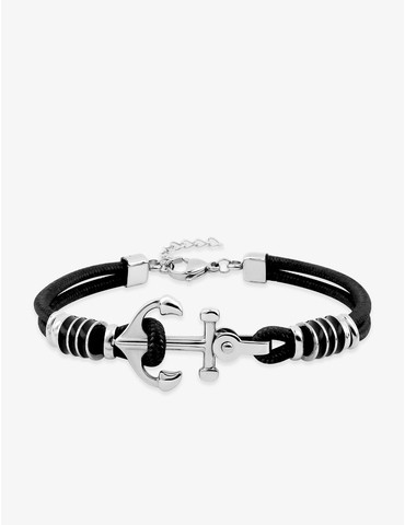 Bracelet en nylon noir et...