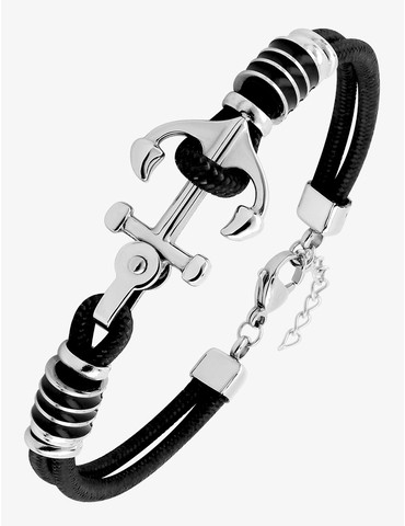 Bracelet en nylon noir et...