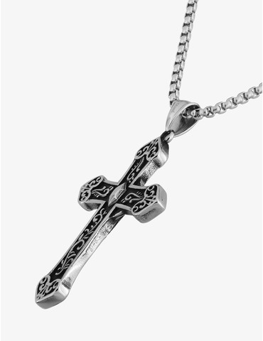 Collier acier noirci avec...