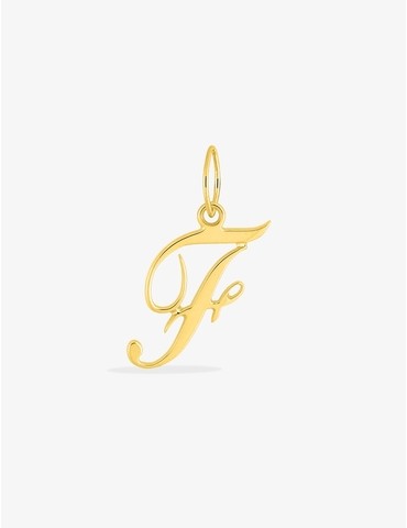 Pendentif initiale F plaqué or