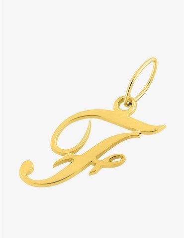 Pendentif initiale F plaqué or
