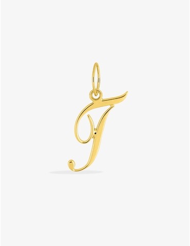Pendentif initiale T plaqué or