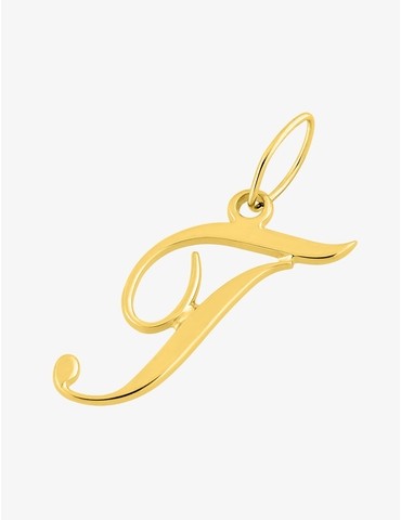 Pendentif initiale T plaqué or