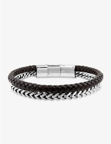 Bracelet acier gris maille...