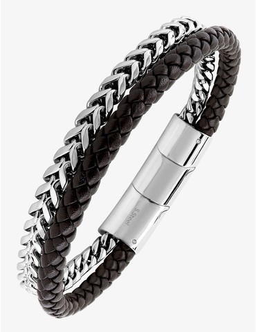 Bracelet acier gris maille...
