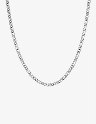 Collier acier gris, maille...