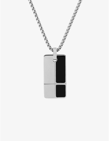 Collier en acier gris,...