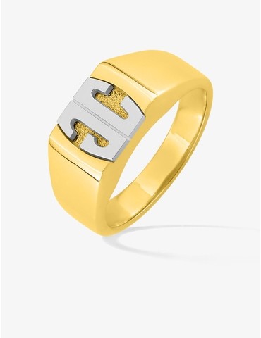 Chevalière en or jaune et...
