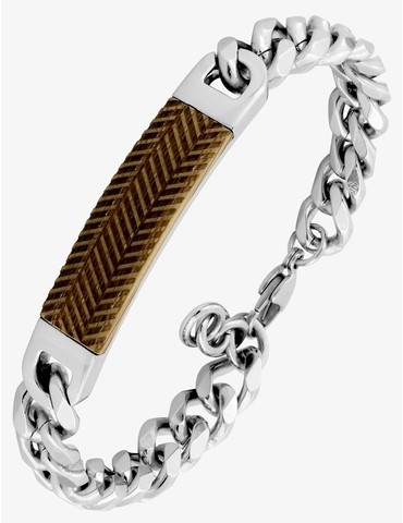 Bracelet en acier et bambou