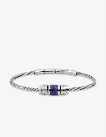 Bracelet rigide en acier gris