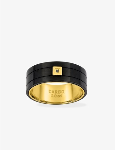Bague imprimé noir, acier...