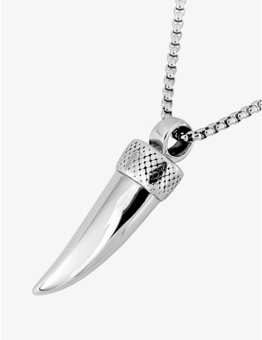 Collier en acier gris,...