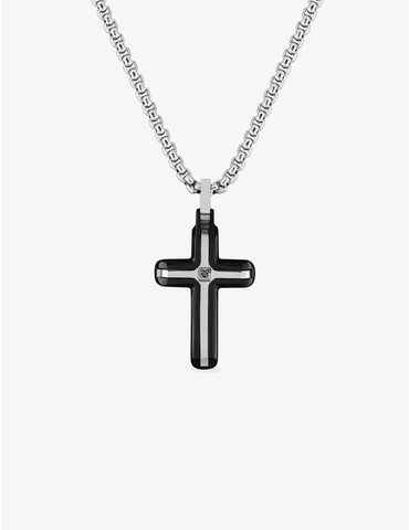 Collier croix acier avec...
