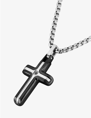 Collier croix acier avec...