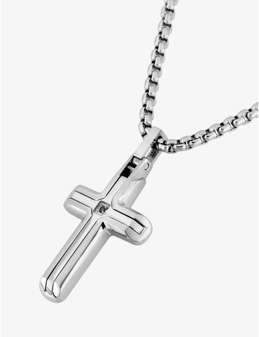 Collier croix acier avec...