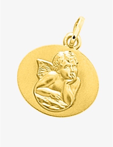 Médaille plaqué or motif ange