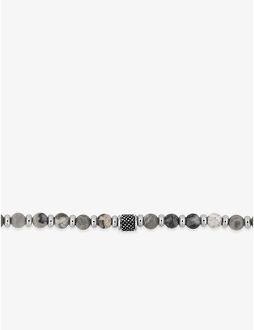 Bracelet acier et 24 jaspes...