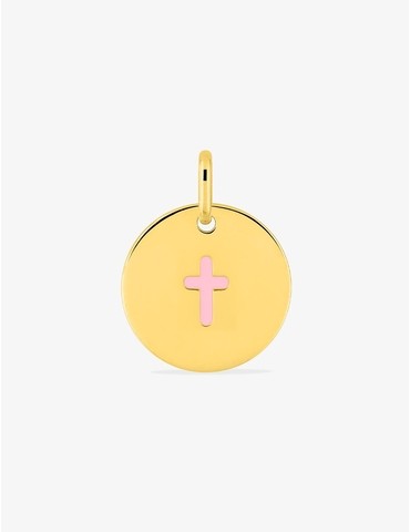 Pendentif plaqué or rond...