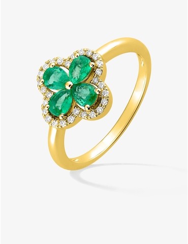 Bague motif trèfle en or...