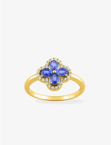 Bague motif trèfle en or...