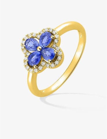 Bague motif trèfle en or...