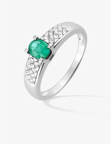 Bague solitaire en or blanc...