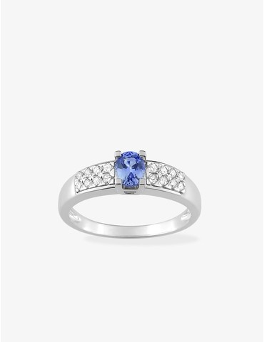 Bague solitaire en or blanc...